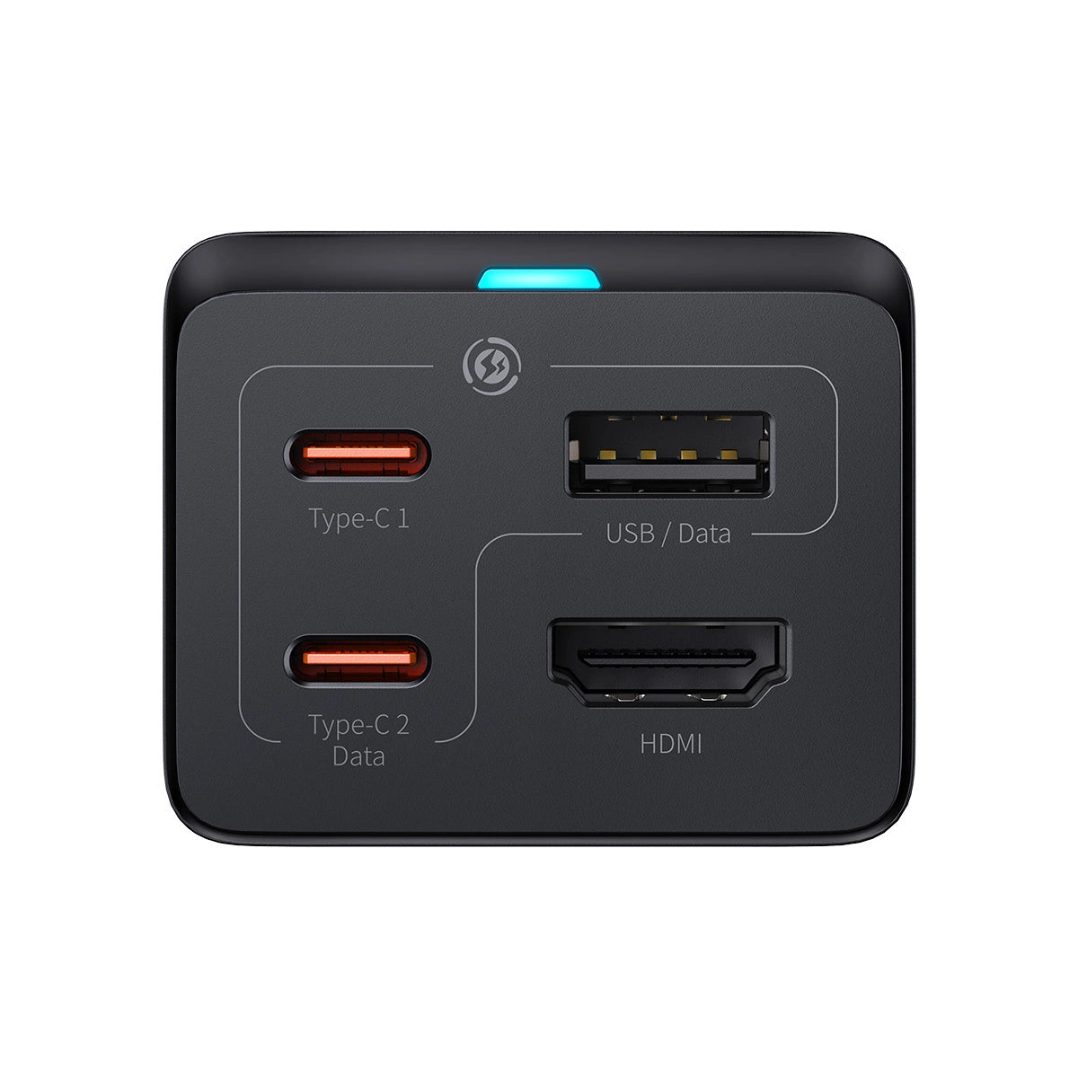 Baseus hurtigoplader GaN5 Pro HUB HDMI 2 x USB-C / USB-A / HDMI 4K 30Hz 1,5m sort + USB-C kabel - USB-C 100W 40Gb / s (USB4) 1m (CCGP110201)