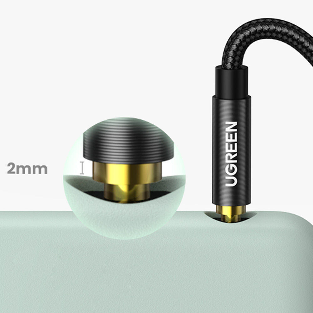 Ugreen AUX-lydkabel lige minijack 3,5 mm 1m blå (AV112)