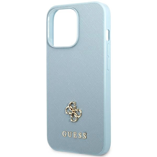 Guess Saffiano 4G Small Metal Logo Case til iPhone 13 Pro / 13 - Blå