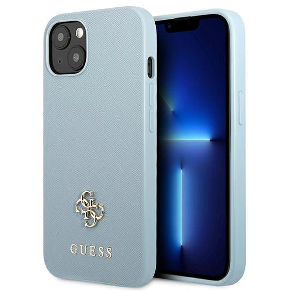 Guess GUHCP13MPS4MB iPhone 13 6.1" blå/blå hardcase Saffiano 4G lille metal logo