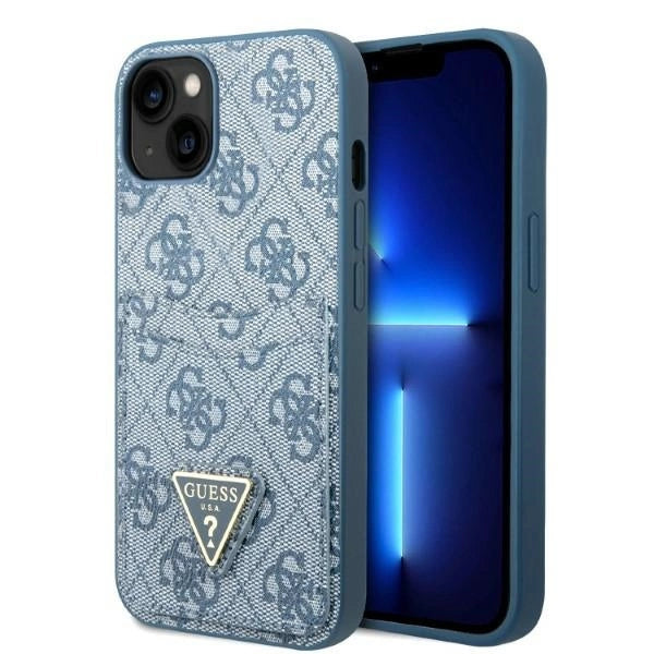 Guess GUHCP13SP4TPB iPhone 13 mini 5.4" blå/blå hardcase 4G Triangle Logo Cardslot
