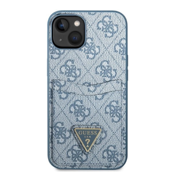Guess GUHCP13SP4TPB iPhone 13 mini 5.4" blå/blå hardcase 4G Triangle Logo Cardslot