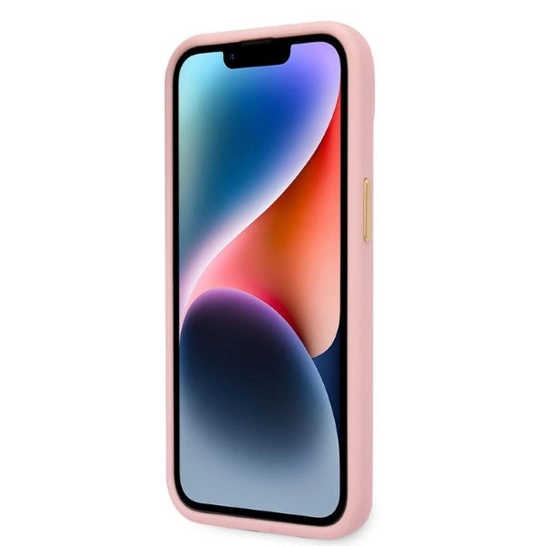 Guess Croco Collection æske til iPhone 14 Plus - pink