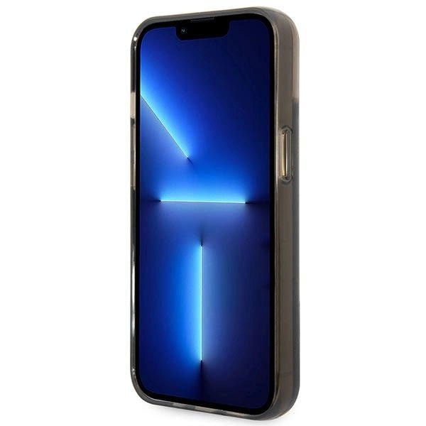 Guess GUHCP14SLFCTPK iPhone 14 6.1" sort/sort hardcase Liquid Glitter Palm Collection