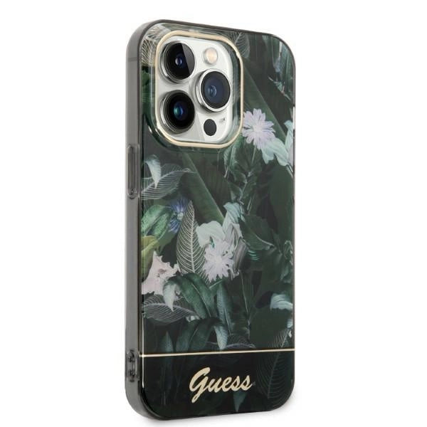 Guess Jungle Collection æske til iPhone 14 Pro Max - grøn