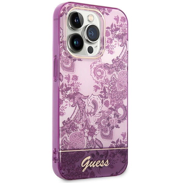 Guess Porcelæn Samlingscase til iPhone 14 Pro Max - fuchsia