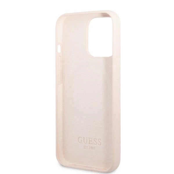 Guess GUHMP13LSPLP iPhone 13 Pro / 13 6.1" pink/pink hårdkasse Silicone Logo Plate MagSafe
