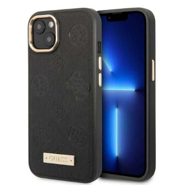 Guess GUHMP13MSAPSTK iPhone 13 6.1" sort/sort hårdkasse Peony Logo Plade MagSafe