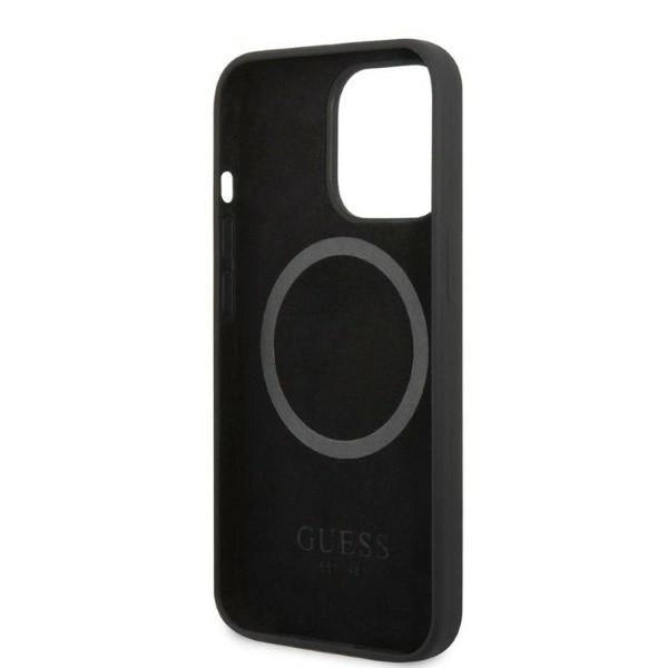 Guess GUHMP13XSPLK iPhone 13 Pro Max 6.7" sort/sort hardcase Silikon Logo Plade MagSafe