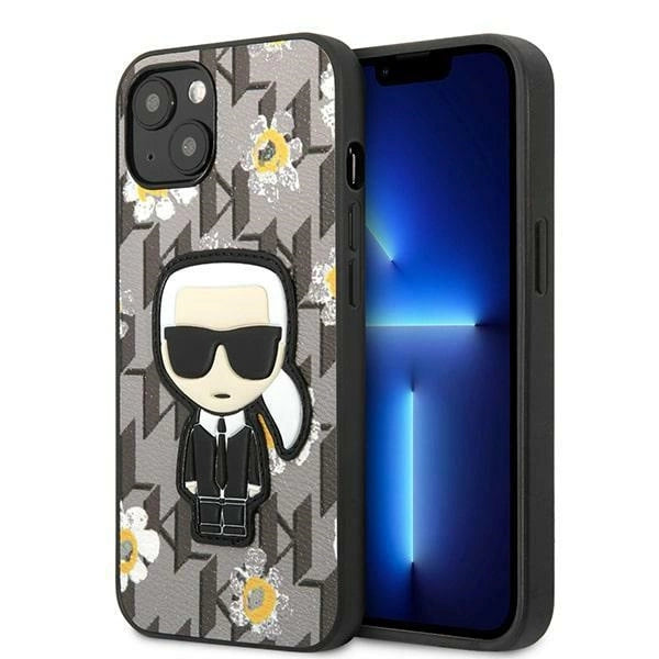 Karl Lagerfeld Flower Ikonik Karl-foder for iPhone 13 mini - grå
