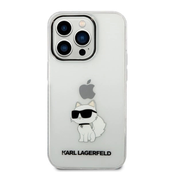 Karl Lagerfeld Ikonik Choupette fodtøj til iPhone 14 Pro - gennemsigtigt