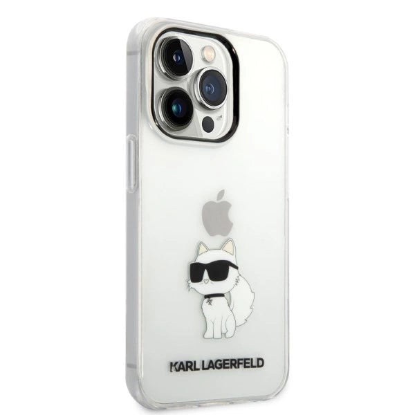 Karl Lagerfeld Ikonik Choupette fodtøj til iPhone 14 Pro - gennemsigtigt