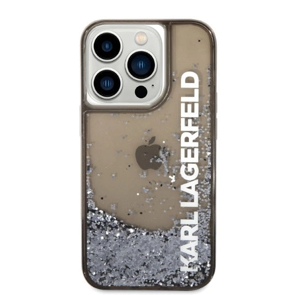 Karl Lagerfeld Liquid Glitter Elong case til iPhone 14 Pro - sort