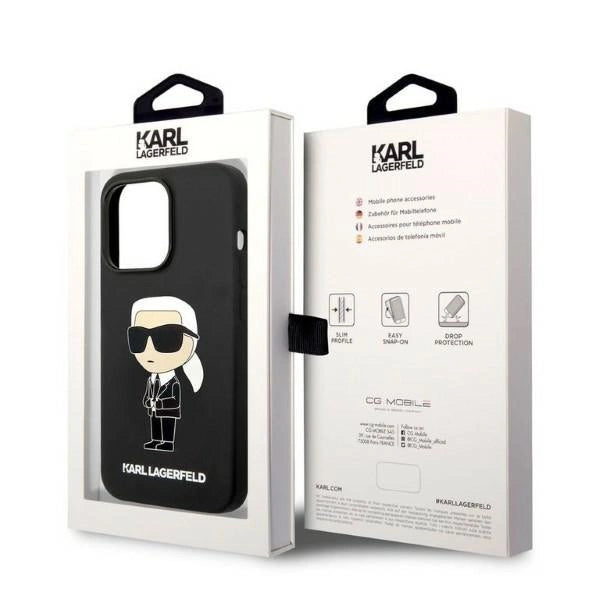 Karl Lagerfeld Silicone Ikonik-kasse til iPhone 14 Pro - sort