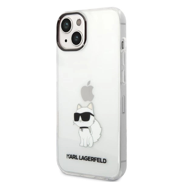 Karl Lagerfeld Ikonik Choupette fodtøj til iPhone 14 Plus - gennemsigtigt