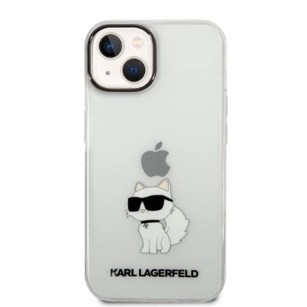 Karl Lagerfeld Ikonik Choupette fodtøj til iPhone 14 Plus - gennemsigtigt