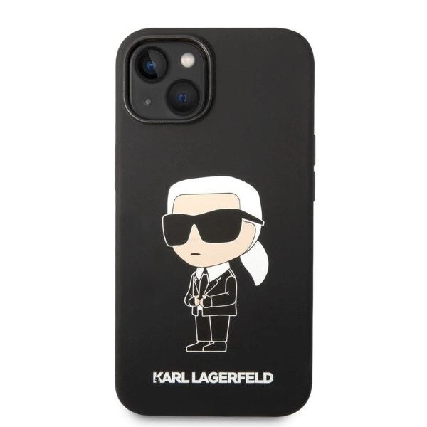 Karl Lagerfeld Silicone Ikonik-foder for iPhone 14 Plus - sort