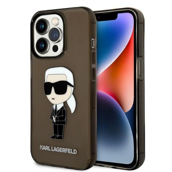 Karl Lagerfeld Ikonik Karl fodtøj til iPhone 14 Pro Max - sort