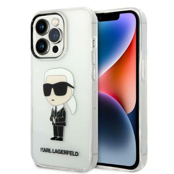 Karl Lagerfeld Ikonik Karl fodtøj til iPhone 14 Pro Max - gennemsigtigt