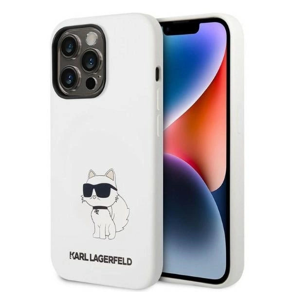 Karl Lagerfeld Silicone Choupette-foder for iPhone 14 Pro Max - hvid