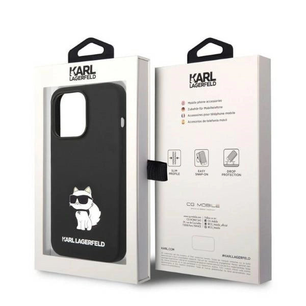 Karl Lagerfeld Silicone Choupette-foder for iPhone 14 Pro Max - sort
