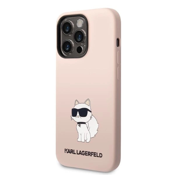 Karl Lagerfeld Silicone Choupette-foder for iPhone 14 Pro Max - lyserød
