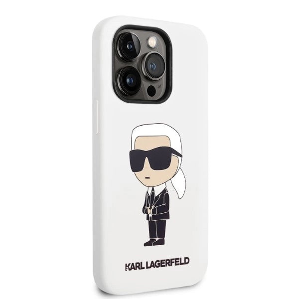 Karl Lagerfeld Silicone Ikonik-foder for iPhone 14 Pro Max - hvid