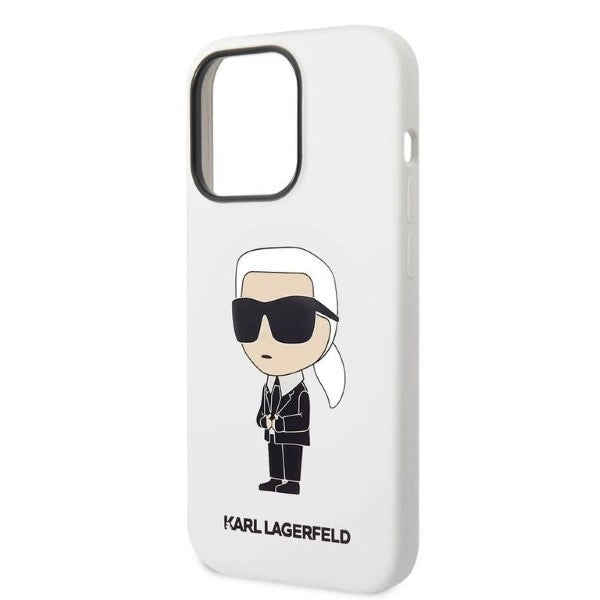 Karl Lagerfeld Silicone Ikonik-foder for iPhone 14 Pro Max - hvid