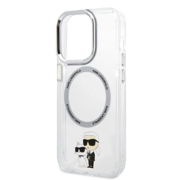 Karl Lagerfeld Iconic Karl & Choupette MagSafe-foder for iPhone 14 Pro - gennemsigtigt