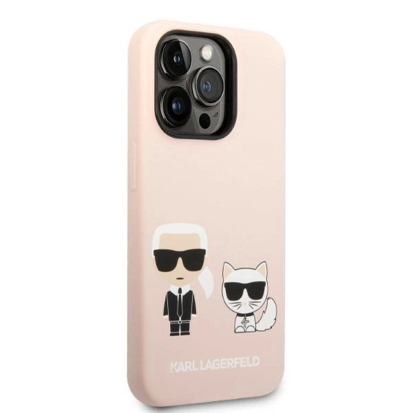 Karl Lagerfeld KLHMP14XSSKCI iPhone 14 Pro Max 6.7" Hardcase lyserød/lyserød Silikon Karl & Choupette Magsafe
