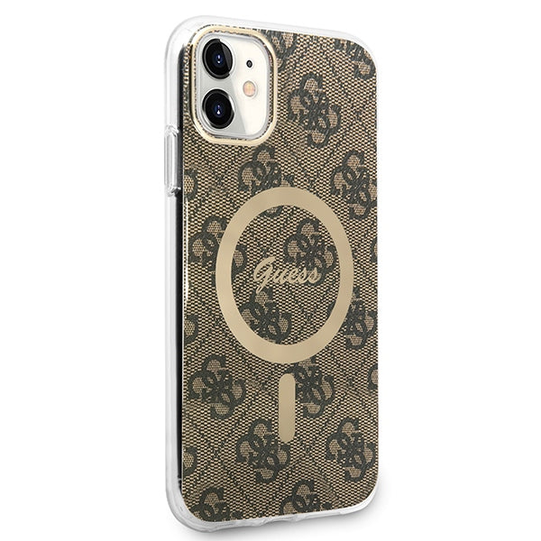 Set Guess GUBPN61H4EACSW Case+Charger iPhone 11 6.1" brun/brun hard case 4G Print MagSafe