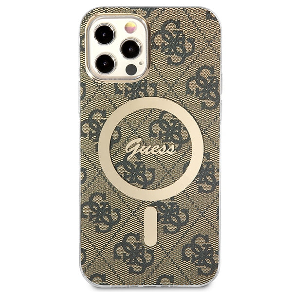 Set Guess GUBPP12MH4EACSW Case+ Charger iPhone 12/12 Pro brun/brun hard case 4G Print MagSafe