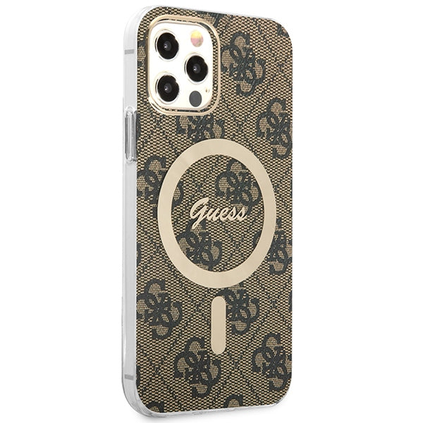 Set Guess GUBPP12MH4EACSW Case+ Charger iPhone 12/12 Pro brun/brun hard case 4G Print MagSafe