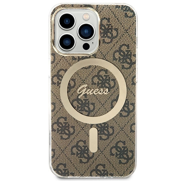 Set Guess GUBPP13LH4EACSW Case+ Charger iPhone 13 Pro brun/brun hard case 4G Print MagSafe