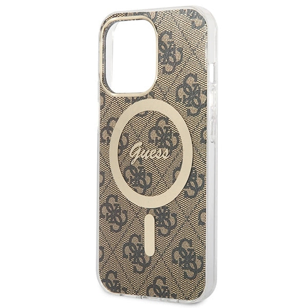 Set Guess GUBPP13LH4EACSW Case+ Charger iPhone 13 Pro brun/brun hard case 4G Print MagSafe