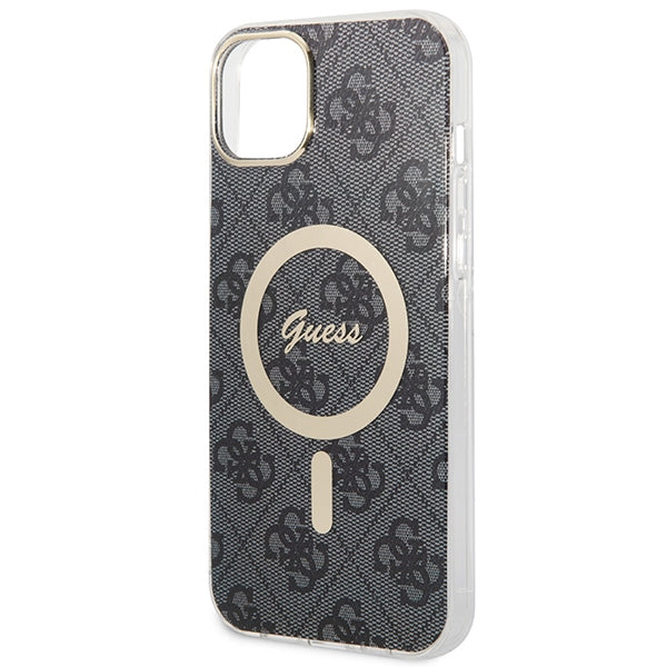 Set Guess GUBPP14MH4EACSK Case+ Charger iPhone 14 Plus 6,7" sort/sort hard case 4G Print MagSafe
