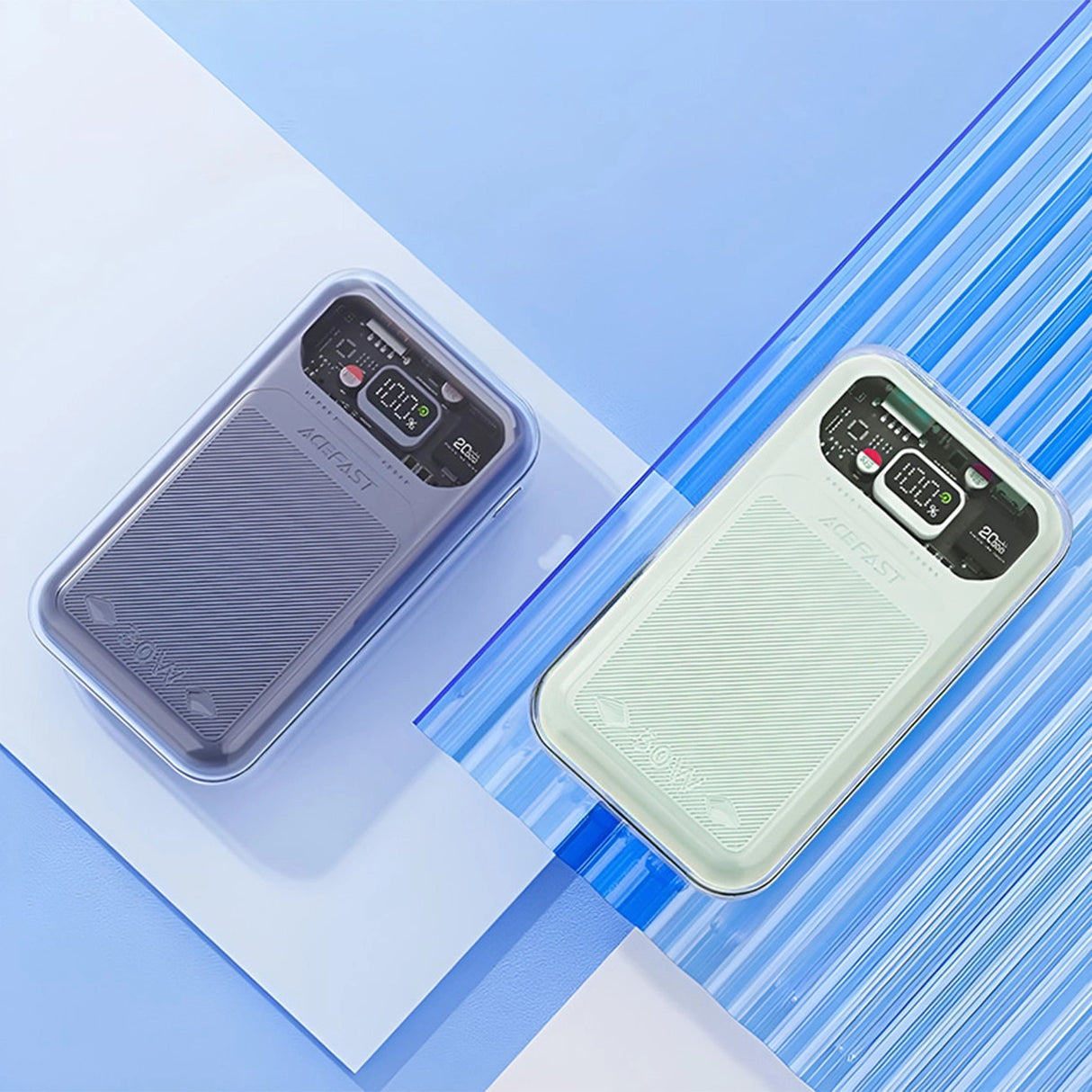 Acefast powerbank 20000mAh Sparkling Series hurtig opladning 30W grøn (M2)