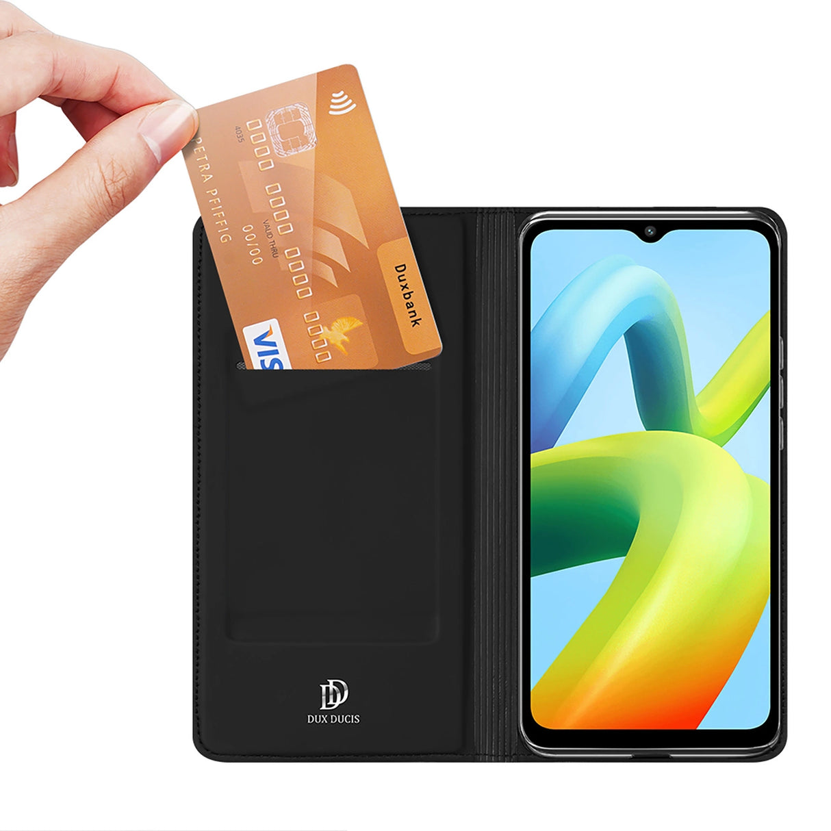 Dux Ducis Skin Pro Case til Xiaomi Redmi A1+ Flip Card Wallet Stand Black
