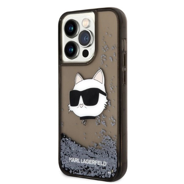 Karl Lagerfeld KLHCP14LLNCHCK iPhone 14 Pro 6.1" sort/sort hardcase Glitter Choupette Head