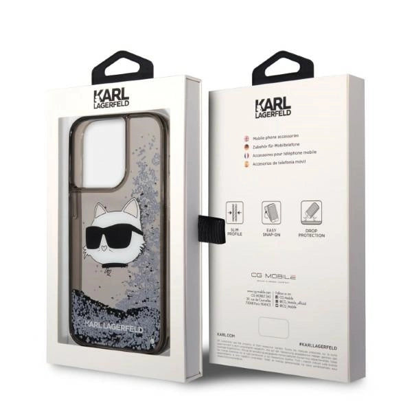 Karl Lagerfeld KLHCP14LLNCHCK iPhone 14 Pro 6.1" sort/sort hardcase Glitter Choupette Head