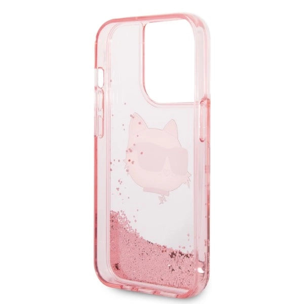 Karl Lagerfeld KLHCP14LLNCHCP iPhone 14 Pro 6,1" pink/pink hardcase Glitter Choupette Head