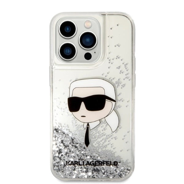 Karl Lagerfeld KLHCP14LLNKHCH iPhone 14 Pro 6,1" sølv/sølv hardcase Glitter Karl Head