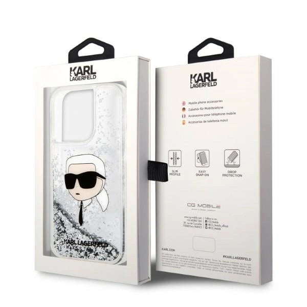 Karl Lagerfeld KLHCP14LLNKHCH iPhone 14 Pro 6,1" sølv/sølv hardcase Glitter Karl Head