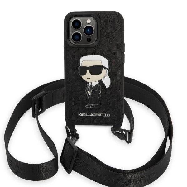 Karl Lagerfeld KLHCP14LSTKMK iPhone 14 Pro 6.1" sort/sort hardcase Monogram Ikonik Patch