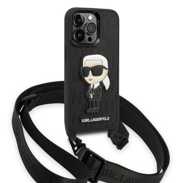 Karl Lagerfeld KLHCP14LSTKMK iPhone 14 Pro 6.1" sort/sort hardcase Monogram Ikonik Patch