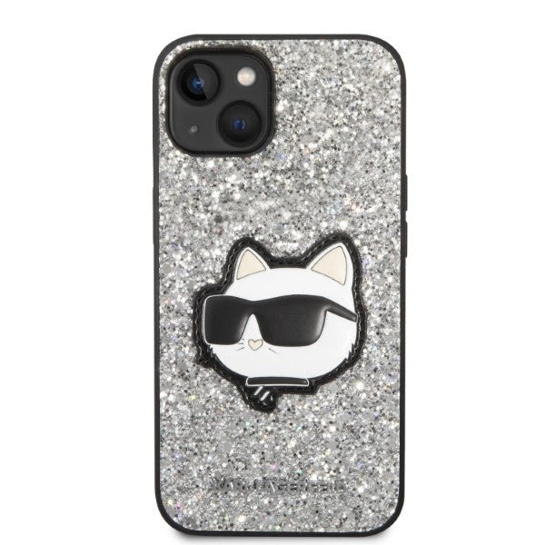 Karl Lagerfeld KLHCP14MG2CPS iPhone 14 Plus 6.7" sølv/sølv hardcase Glitter Choupette Patch