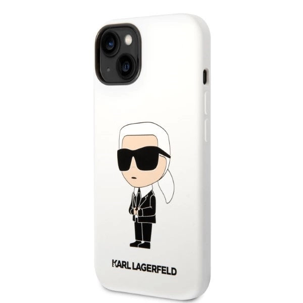 Karl Lagerfeld KLHCP14MSNIKBCH iPhone 14 Plus 6.7" Hardcase hvid/hvid Silicone Ikonik