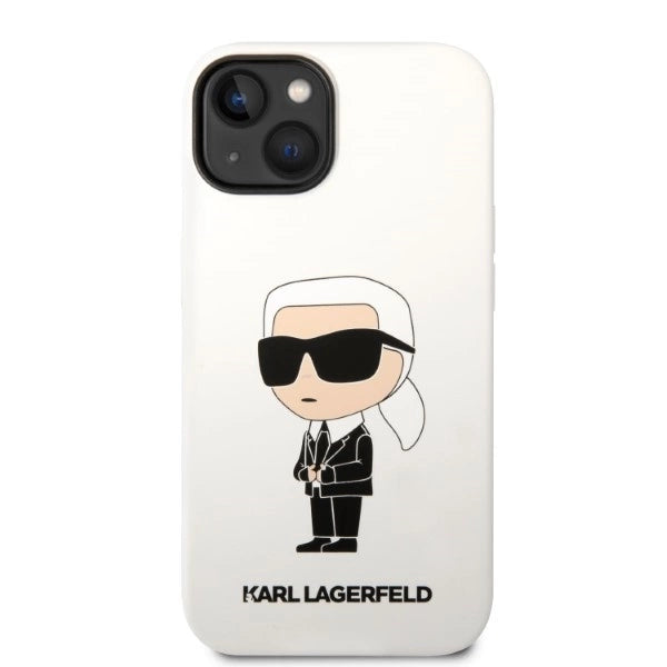 Karl Lagerfeld KLHCP14MSNIKBCH iPhone 14 Plus 6.7" Hardcase hvid/hvid Silicone Ikonik