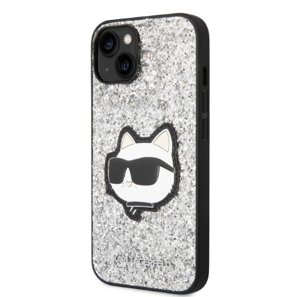 Karl Lagerfeld KLHCP14SG2CPS iPhone 14 6.1" sølv/sølv hardcase Glitter Choupette Patch