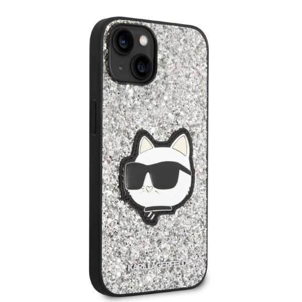 Karl Lagerfeld KLHCP14SG2CPS iPhone 14 6.1" sølv/sølv hardcase Glitter Choupette Patch